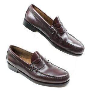 GH Bass Weejuns Classic Logan Leather Penny Loafers Burgundy Mens 10 D